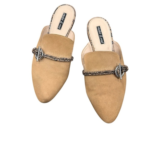 violet & red Shoes - Violet & Red Selma Camel Women's‎ Mules 8.5 minimalist